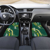 Hawaii Aloha Kakau Car Mats Green Puakenikeni and Maile Lei Twist LT7 Set 2pcs - Front Green - Polynesian Pride