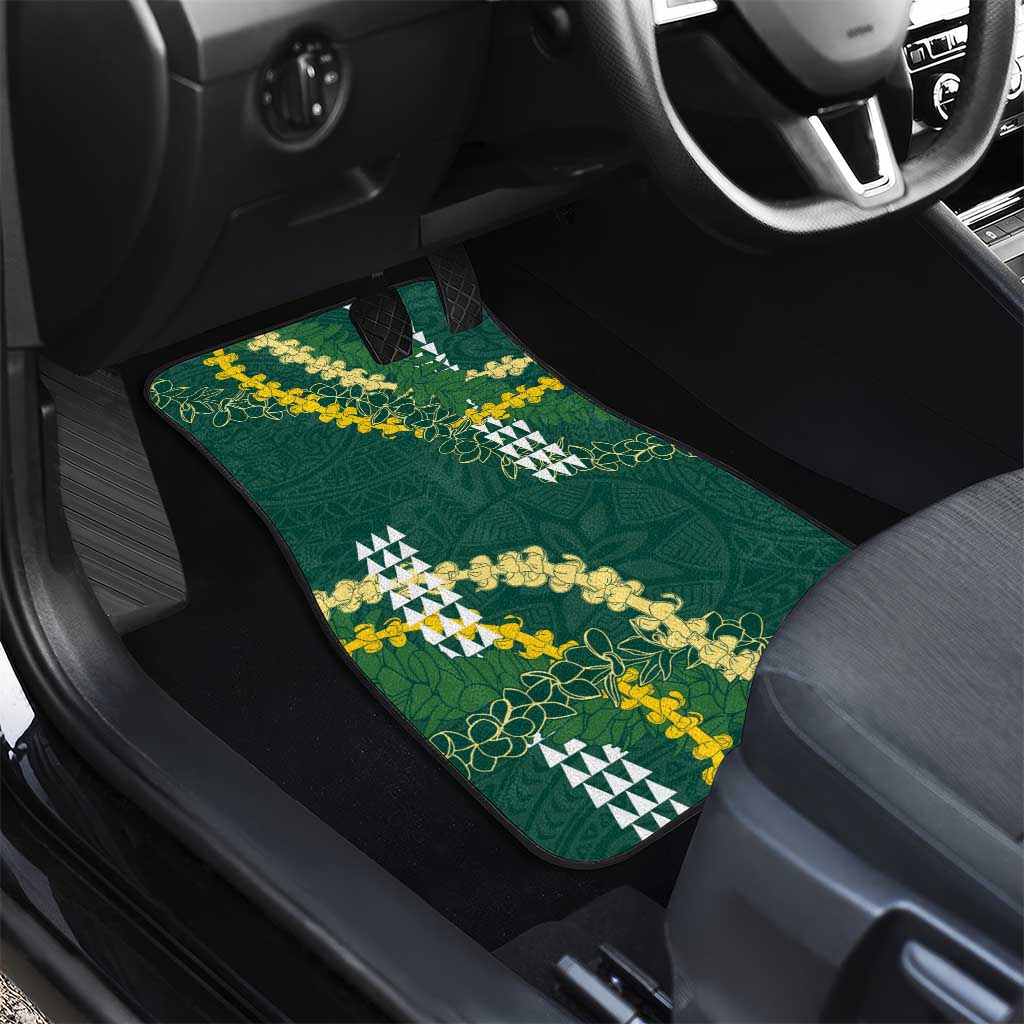 Hawaii Aloha Kakau Car Mats Green Puakenikeni and Maile Lei Twist LT7 - Polynesian Pride