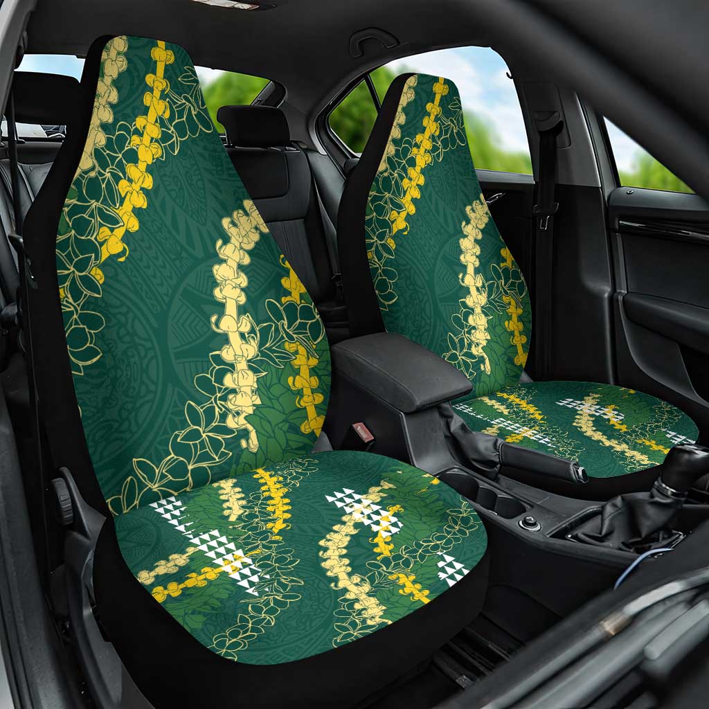 Hawaii Aloha Kakau Car Seat Cover Green Puakenikeni and Maile Lei Twist LT7 One Size Green - Polynesian Pride