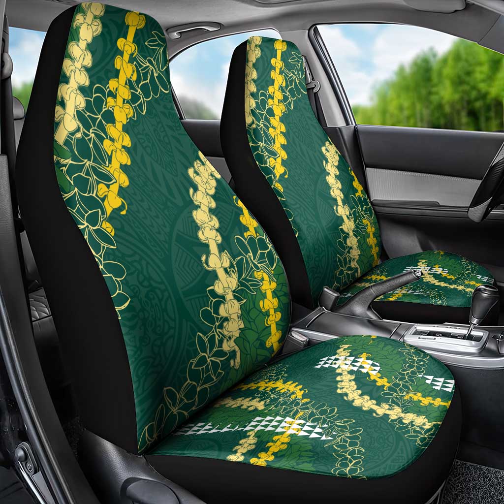 Hawaii Aloha Kakau Car Seat Cover Green Puakenikeni and Maile Lei Twist LT7 - Polynesian Pride