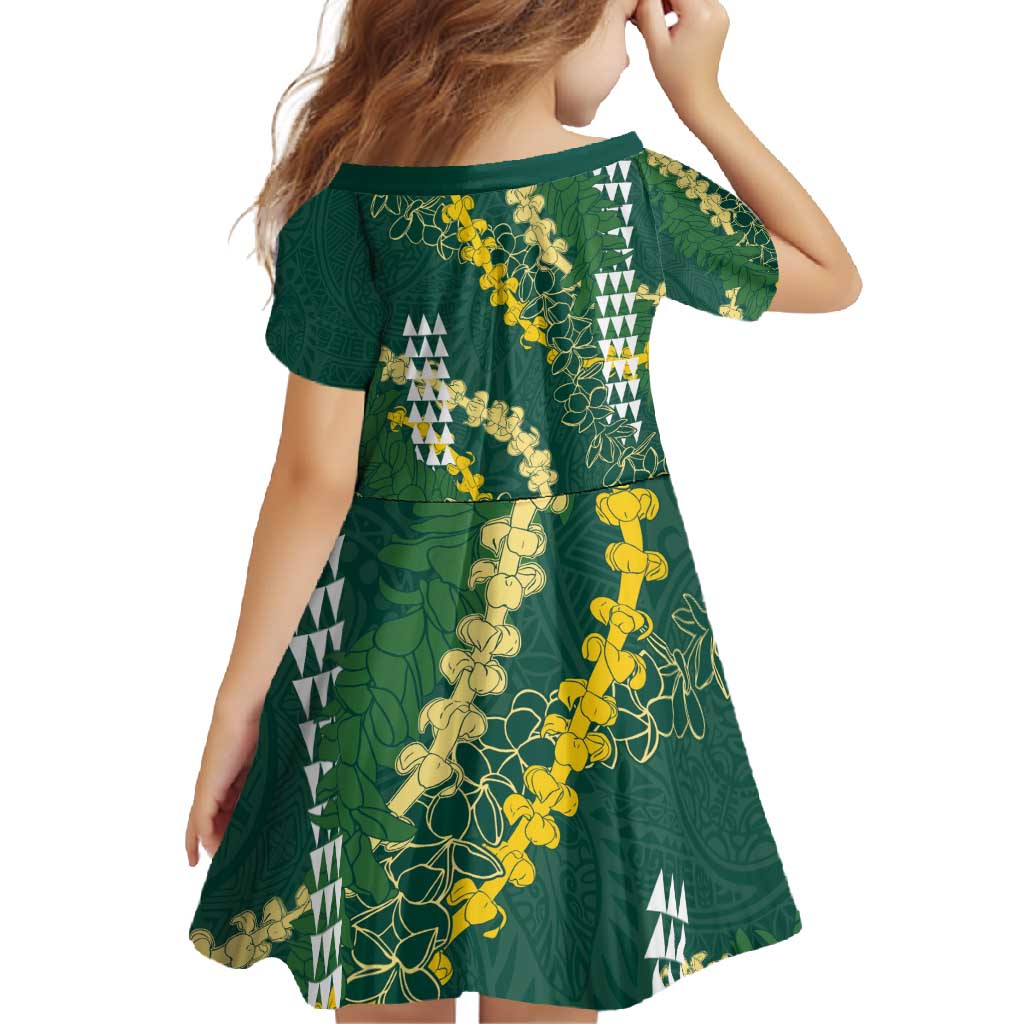 Hawaii Aloha Kakau Family Matching Mermaid Dress and Hawaiian Shirt Green Puakenikeni and Maile Lei Twist LT7 - Polynesian Pride