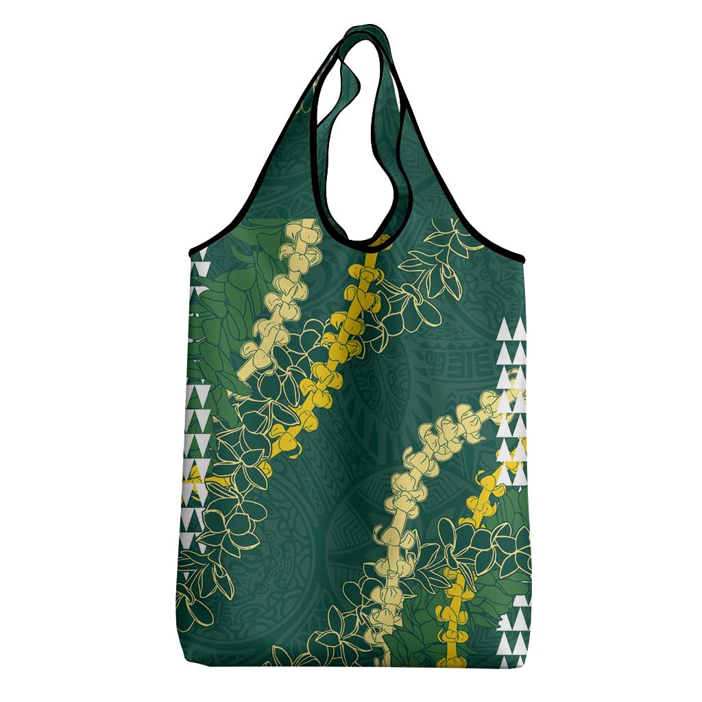 Hawaii Aloha Kakau Grocery Bag Green Puakenikeni and Maile Lei Twist LT7 - Polynesian Pride