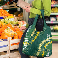Hawaii Aloha Kakau Grocery Bag Green Puakenikeni and Maile Lei Twist LT7 - Polynesian Pride