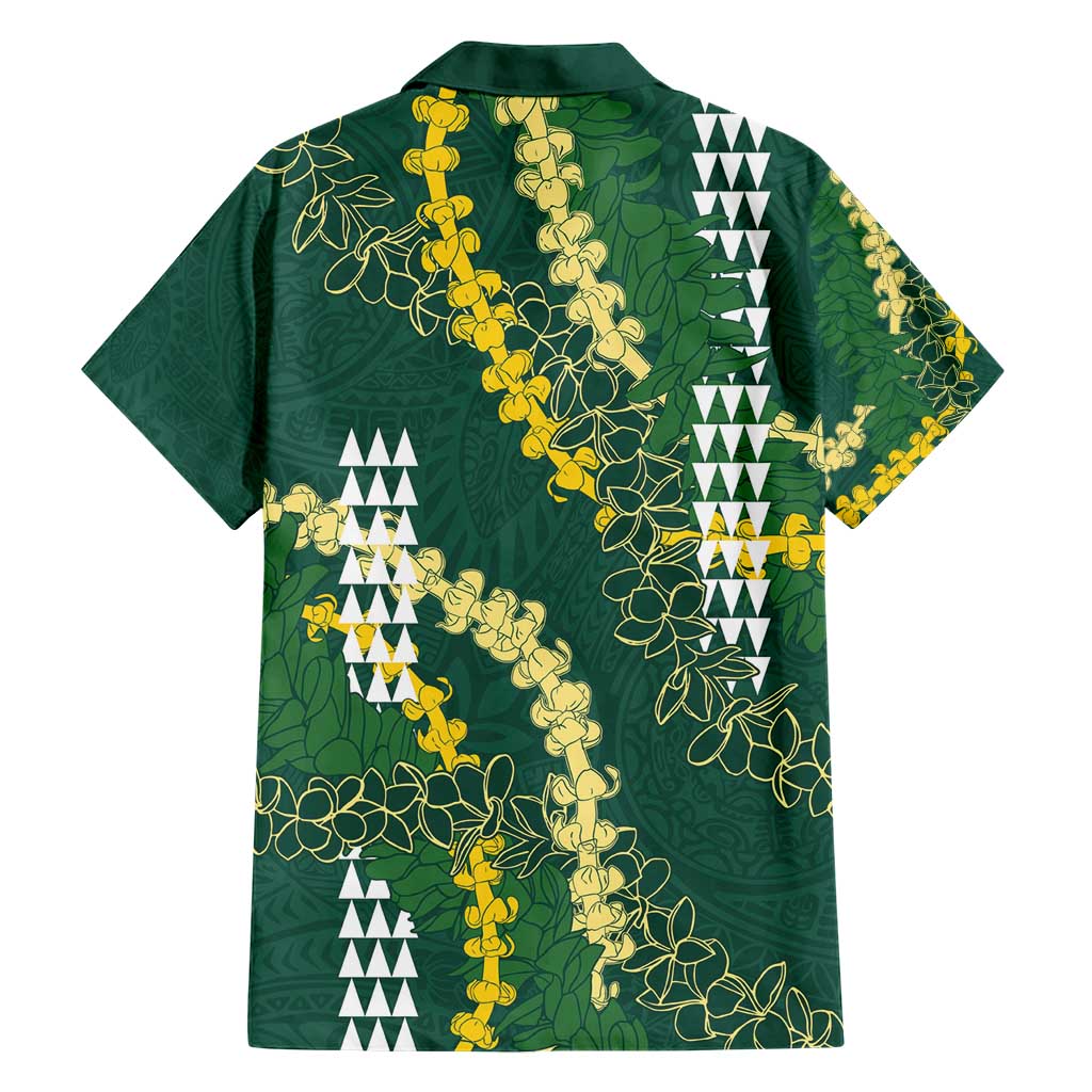 Hawaii Aloha Kakau Hawaiian Shirt Green Puakenikeni and Maile Lei Twist LT7 - Polynesian Pride