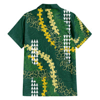 Hawaii Aloha Kakau Hawaiian Shirt Green Puakenikeni and Maile Lei Twist LT7 - Polynesian Pride