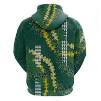 Hawaii Aloha Kakau Hoodie Green Puakenikeni and Maile Lei Twist LT7 - Polynesian Pride