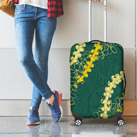 Hawaii Aloha Kakau Luggage Cover Green Puakenikeni and Maile Lei Twist LT7 - Polynesian Pride