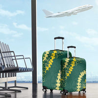 Hawaii Aloha Kakau Luggage Cover Green Puakenikeni and Maile Lei Twist LT7 - Polynesian Pride