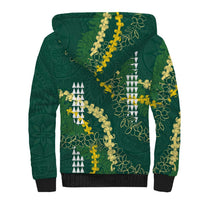 Hawaii Aloha Kakau Sherpa Hoodie Green Puakenikeni and Maile Lei Twist LT7 - Polynesian Pride