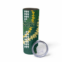 Hawaii Aloha Kakau Skinny Tumbler Green Puakenikeni and Maile Lei Twist LT7 - Polynesian Pride