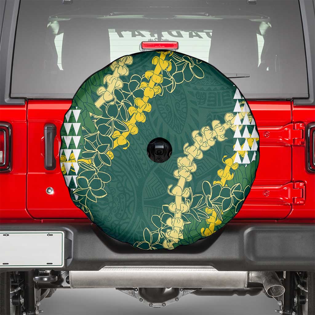 Hawaii Aloha Kakau Spare Tire Cover Green Puakenikeni and Maile Lei Twist LT7 - Polynesian Pride