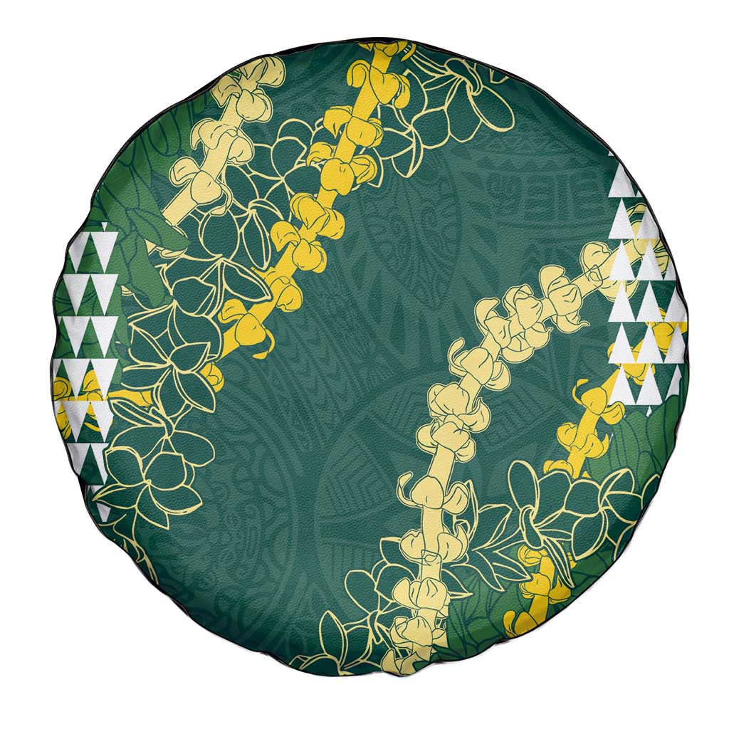 Hawaii Aloha Kakau Spare Tire Cover Green Puakenikeni and Maile Lei Twist LT7 - Polynesian Pride