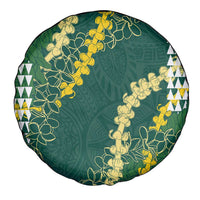 Hawaii Aloha Kakau Spare Tire Cover Green Puakenikeni and Maile Lei Twist LT7 - Polynesian Pride