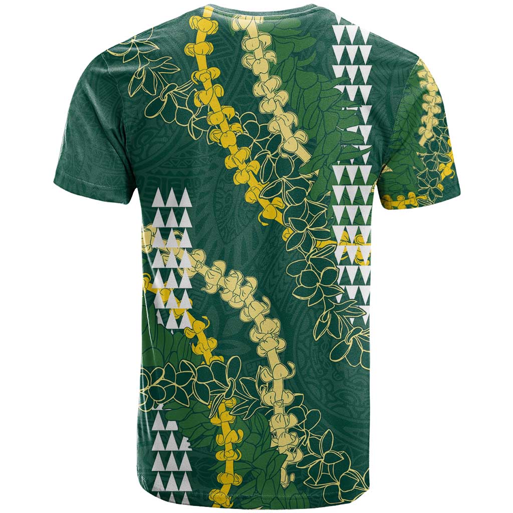 Hawaii Aloha Kakau T Shirt Green Puakenikeni and Maile Lei Twist LT7 - Polynesian Pride
