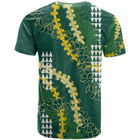 Hawaii Aloha Kakau T Shirt Green Puakenikeni and Maile Lei Twist LT7 - Polynesian Pride