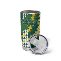 Hawaii Aloha Kakau Tumbler Cup Green Puakenikeni and Maile Lei Twist LT7 - Polynesian Pride
