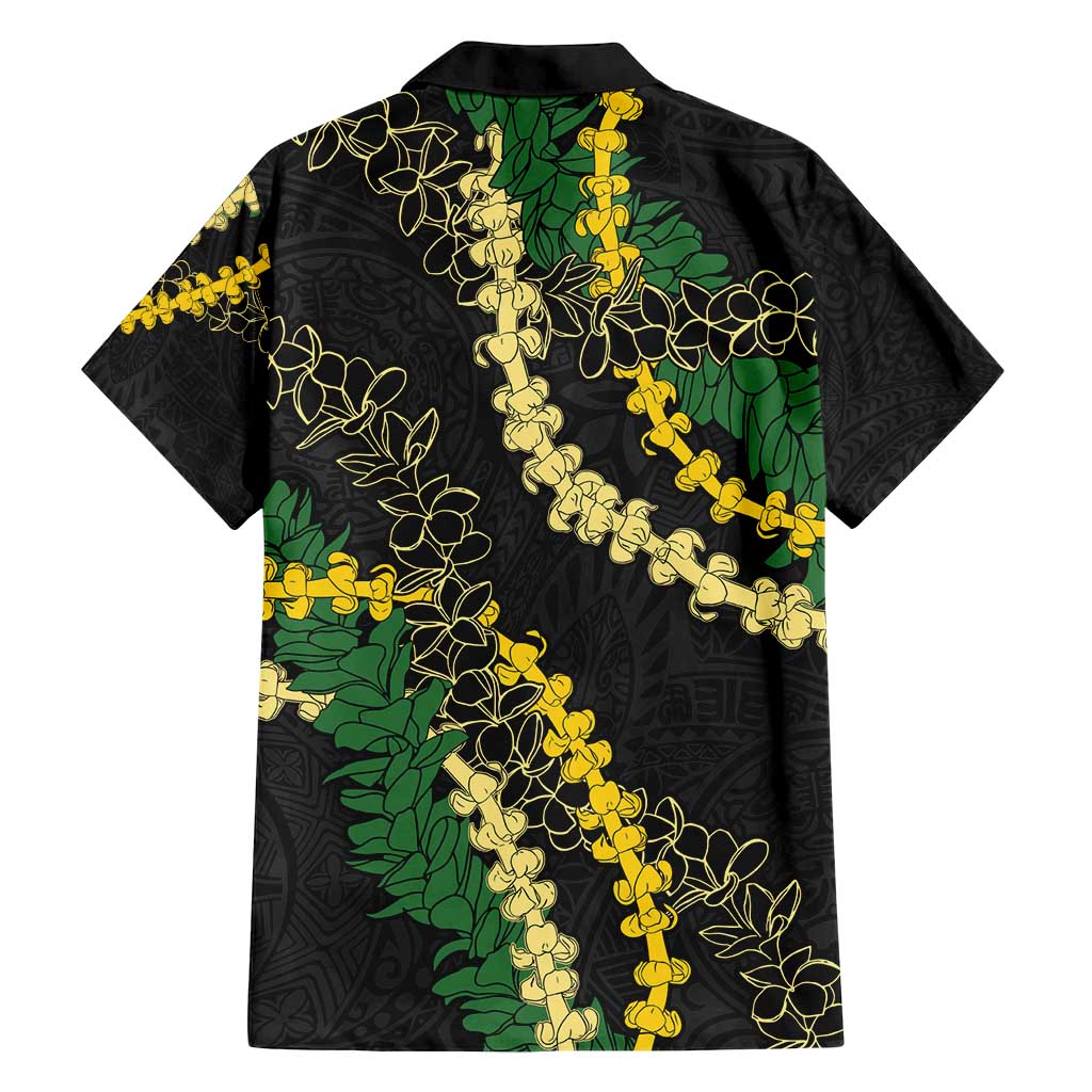 Hawaii Puakenikeni - Maile Lei Family Matching Summer Maxi Dress and Hawaiian Shirt Obsidian Black LT7 - Polynesian Pride
