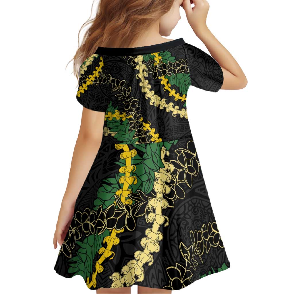 Hawaii Puakenikeni - Maile Lei Family Matching Tank Maxi Dress and Hawaiian Shirt Obsidian Black LT7 - Polynesian Pride