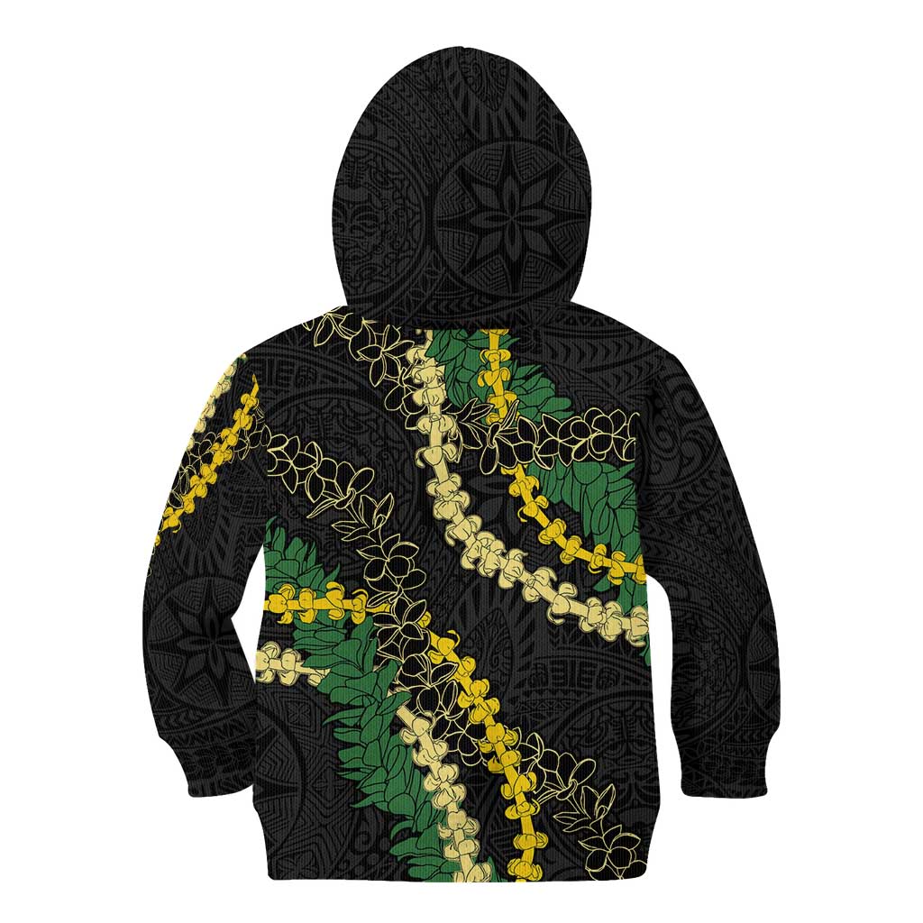 Hawaii Puakenikeni - Maile Lei Kid Hoodie Obsidian Black LT7 - Polynesian Pride