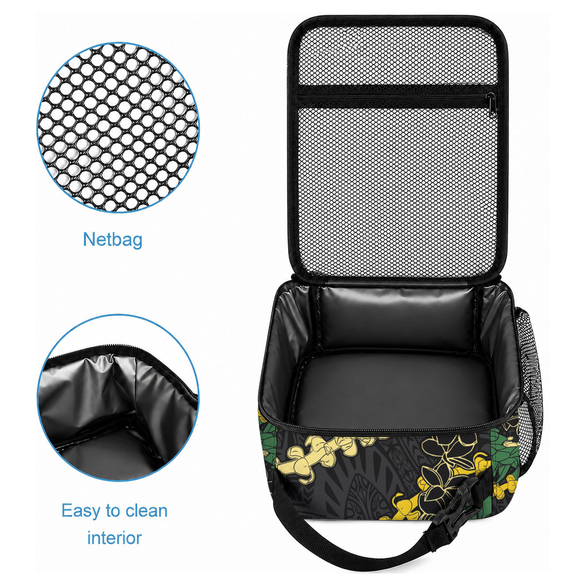 Hawaii Puakenikeni - Maile Lei Lunch Bag Obsidian Black