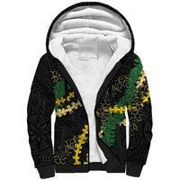 Hawaii Puakenikeni - Maile Lei Sherpa Hoodie Obsidian Black LT7 Unisex Black - Polynesian Pride