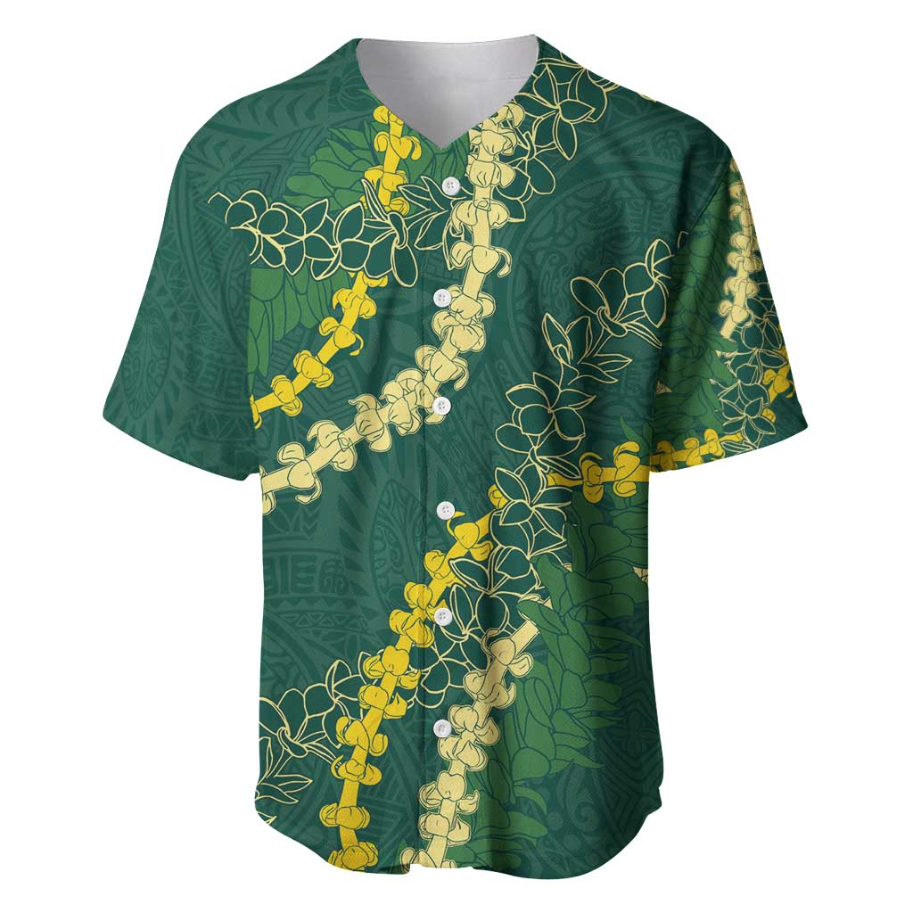 Hawaii Puakenikeni - Maile Lei Baseball Jersey Sage Green LT7 Sage Green - Polynesian Pride