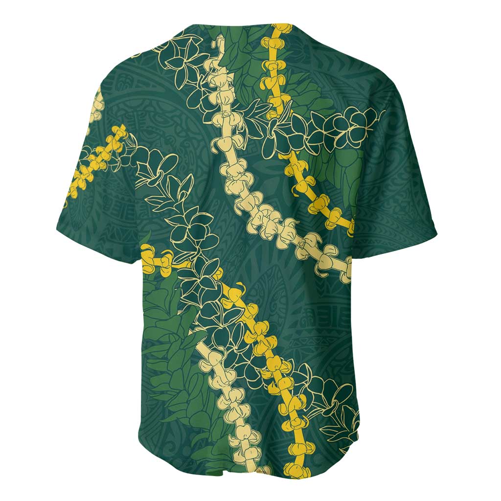 Hawaii Puakenikeni - Maile Lei Baseball Jersey Sage Green LT7 - Polynesian Pride