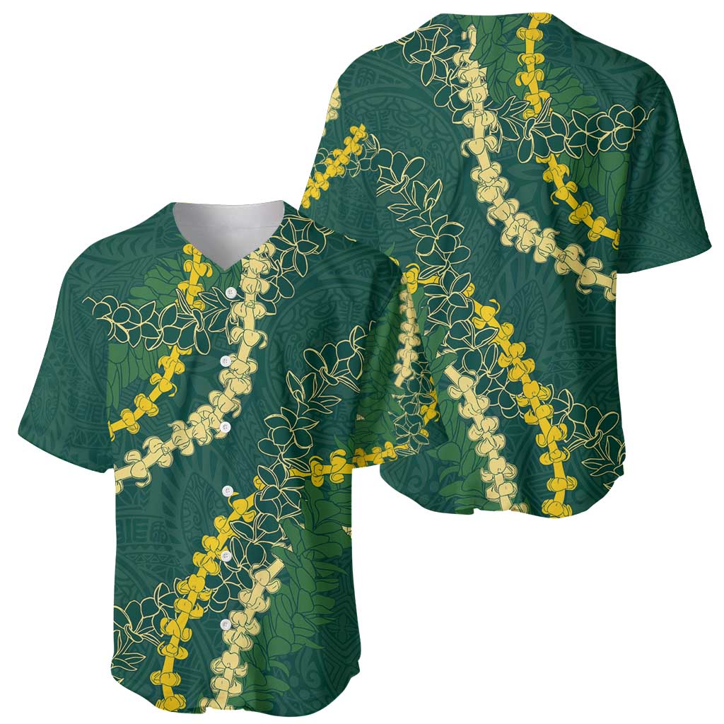 Hawaii Puakenikeni - Maile Lei Baseball Jersey Sage Green LT7 - Polynesian Pride