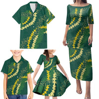 Hawaii Puakenikeni - Maile Lei Family Matching Puletasi and Hawaiian Shirt Sage Green LT7 - Polynesian Pride