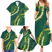 Hawaii Puakenikeni - Maile Lei Family Matching Summer Maxi Dress and Hawaiian Shirt Sage Green LT7 - Polynesian Pride