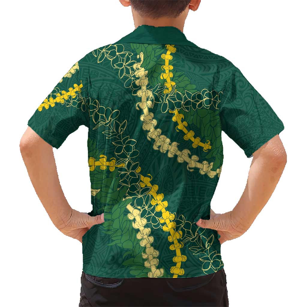 Hawaii Puakenikeni - Maile Lei Kid Hawaiian Shirt Sage Green LT7 - Polynesian Pride