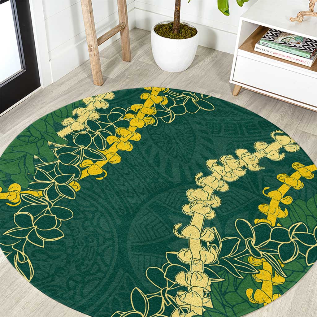 Hawaii Puakenikeni - Maile Lei Round Carpet Sage Green LT7 Sage Green - Polynesian Pride