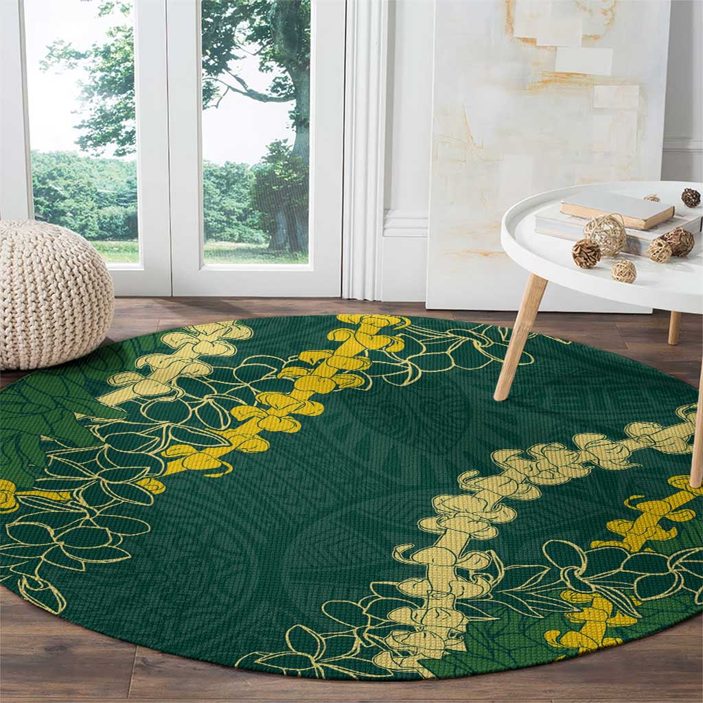 Hawaii Puakenikeni - Maile Lei Round Carpet Sage Green LT7 - Polynesian Pride