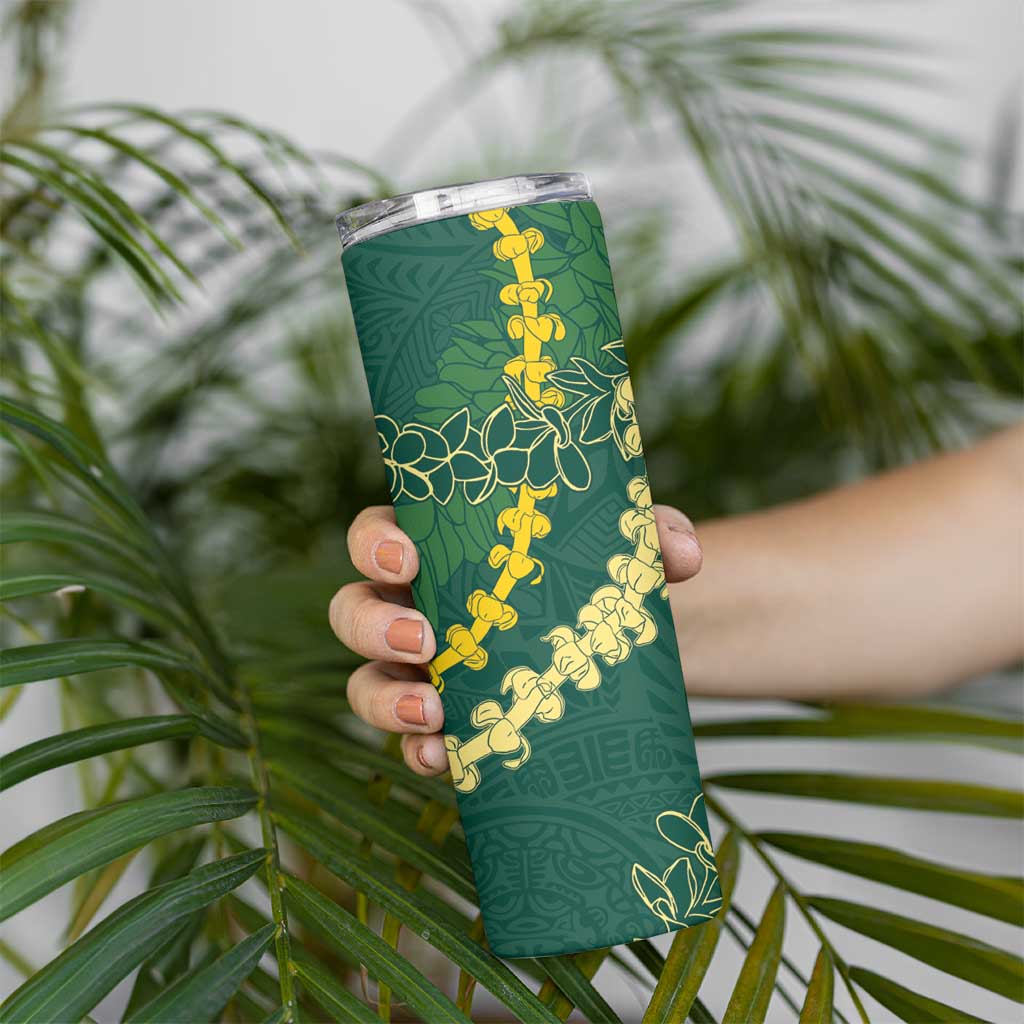 Hawaii Puakenikeni - Maile Lei Skinny Tumbler Sage Green LT7 - Polynesian Pride