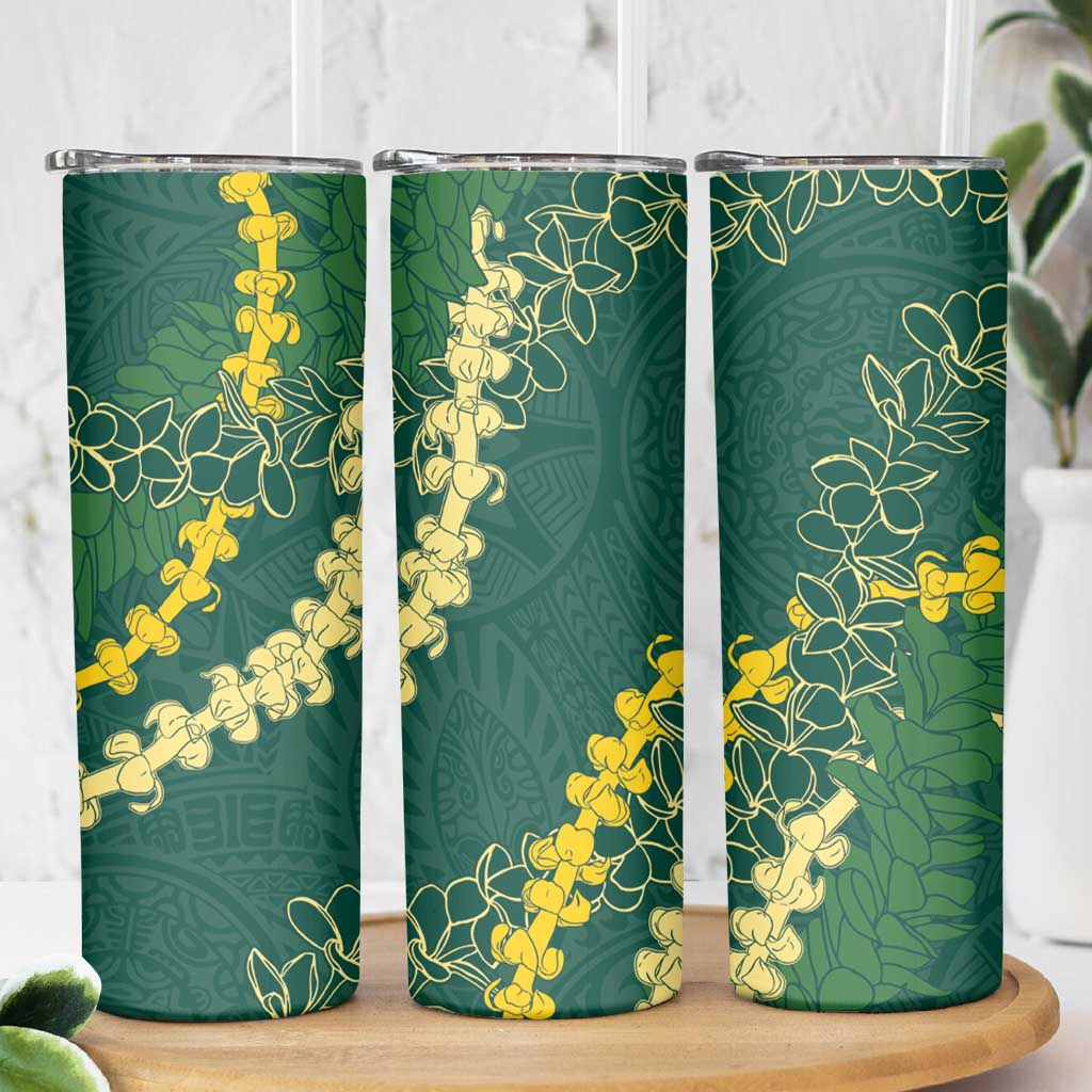 Hawaii Puakenikeni - Maile Lei Skinny Tumbler Sage Green LT7 - Polynesian Pride