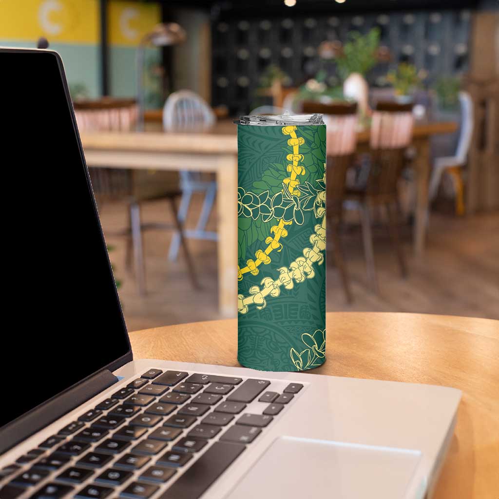 Hawaii Puakenikeni - Maile Lei Skinny Tumbler Sage Green LT7 - Polynesian Pride