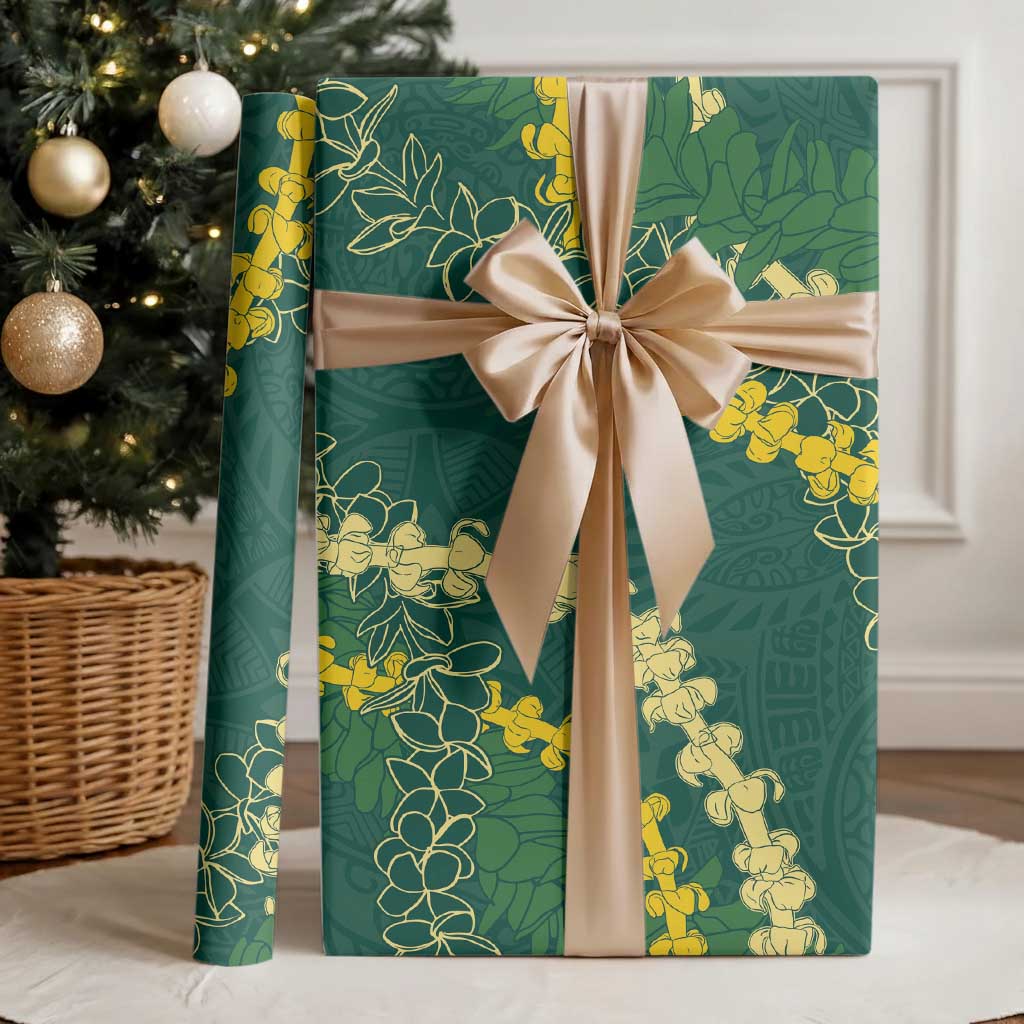 Hawaii Puakenikeni - Maile Lei Wrapping Paper Sage Green