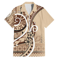 Samoa Siapo Classic Motif Family Matching Mermaid Dress and Hawaiian Shirt Manuia le tutoatasi o Samoa Independence LT7 Dad's Shirt - Short Sleeve Beige - Polynesian Pride