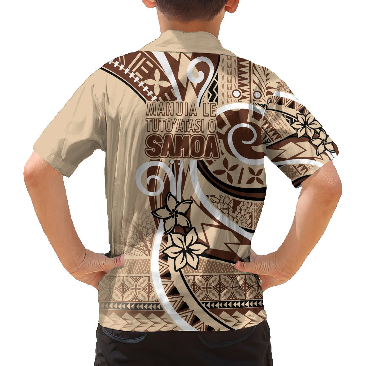 Samoa Siapo Classic Motif Family Matching Off The Shoulder Long Sleeve Dress and Hawaiian Shirt Manuia le tutoatasi o Samoa Independence LT7 - Polynesian Pride