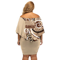 Samoa Siapo Classic Motif Family Matching Off Shoulder Short Dress and Hawaiian Shirt Manuia le tutoatasi o Samoa Independence LT7 - Polynesian Pride