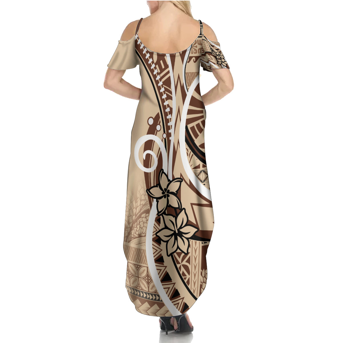 Samoa Siapo Classic Motif Family Matching Summer Maxi Dress and Hawaiian Shirt Manuia le tutoatasi o Samoa Independence LT7 - Polynesian Pride