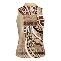 Samoa Siapo Classic Motif Women Sleeveless Polo Shirt Manuia le tutoatasi o Samoa Independence LT7 - Polynesian Pride