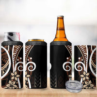 Samoa Siapo Classic Motif 4 in 1 Can Cooler Tumbler Manuia le tutoatasi o Samoa Independence Black Style LT7 - Polynesian Pride