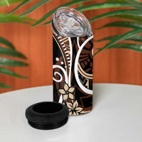 Samoa Siapo Classic Motif 4 in 1 Can Cooler Tumbler Manuia le tutoatasi o Samoa Independence Black Style LT7 - Polynesian Pride