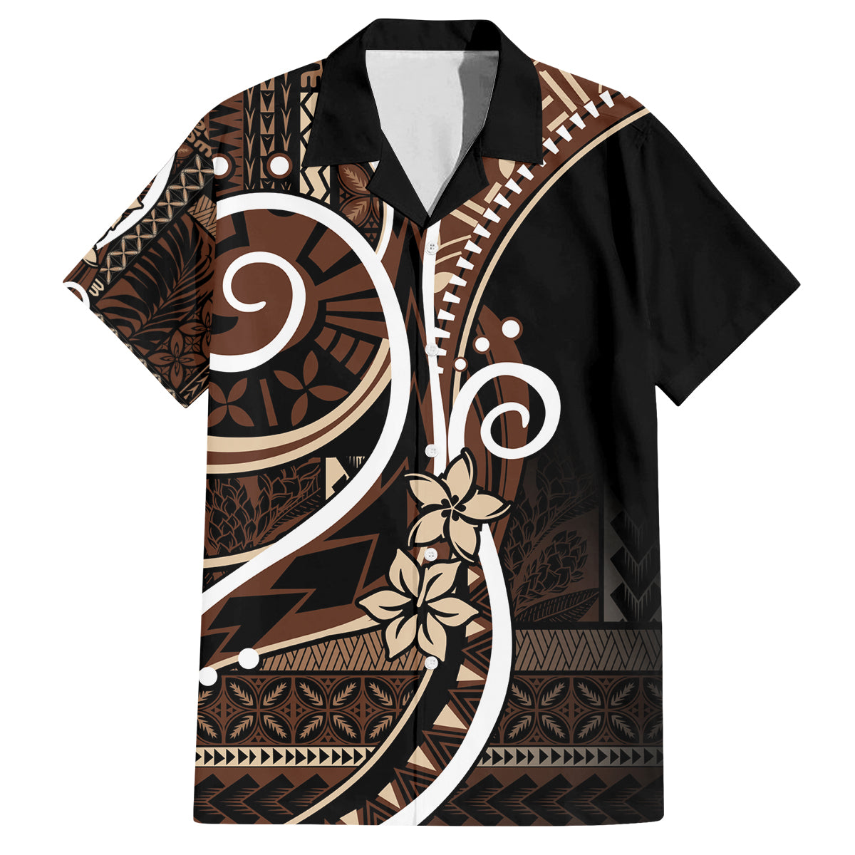 Samoa Siapo Classic Motif Family Matching Long Sleeve Bodycon Dress and Hawaiian Shirt Manuia le tutoatasi o Samoa Independence Black Style LT7 Dad's Shirt - Short Sleeve Black - Polynesian Pride