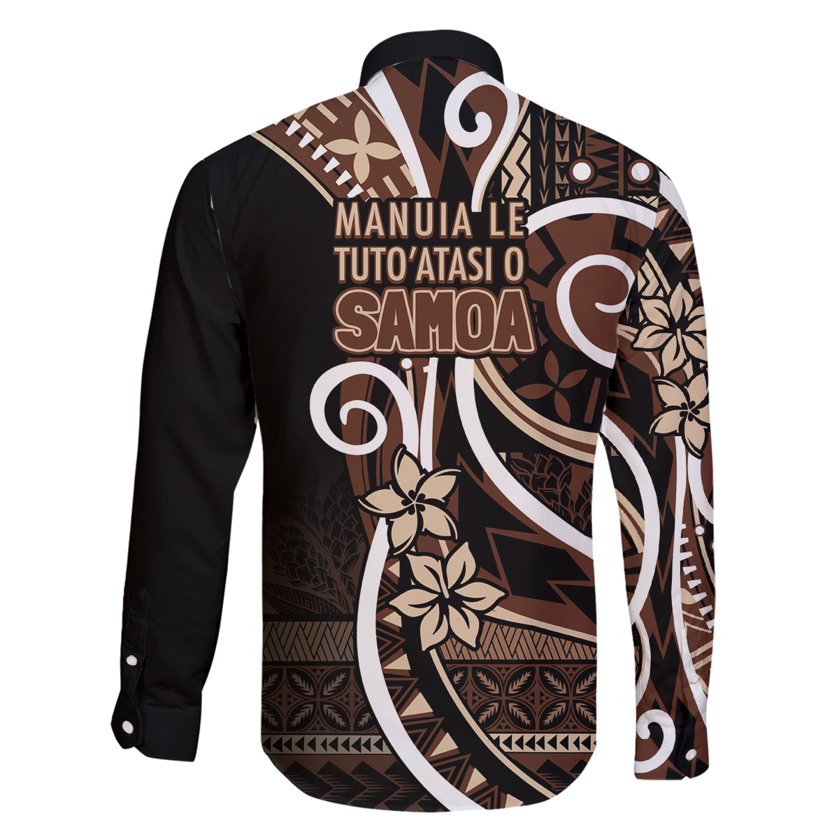 Samoa Siapo Classic Motif Family Matching Mermaid Dress and Hawaiian Shirt Manuia le tutoatasi o Samoa Independence Black Style LT7 - Polynesian Pride