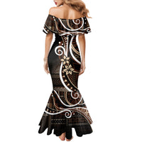 Samoa Siapo Classic Motif Family Matching Mermaid Dress and Hawaiian Shirt Manuia le tutoatasi o Samoa Independence Black Style LT7 - Polynesian Pride