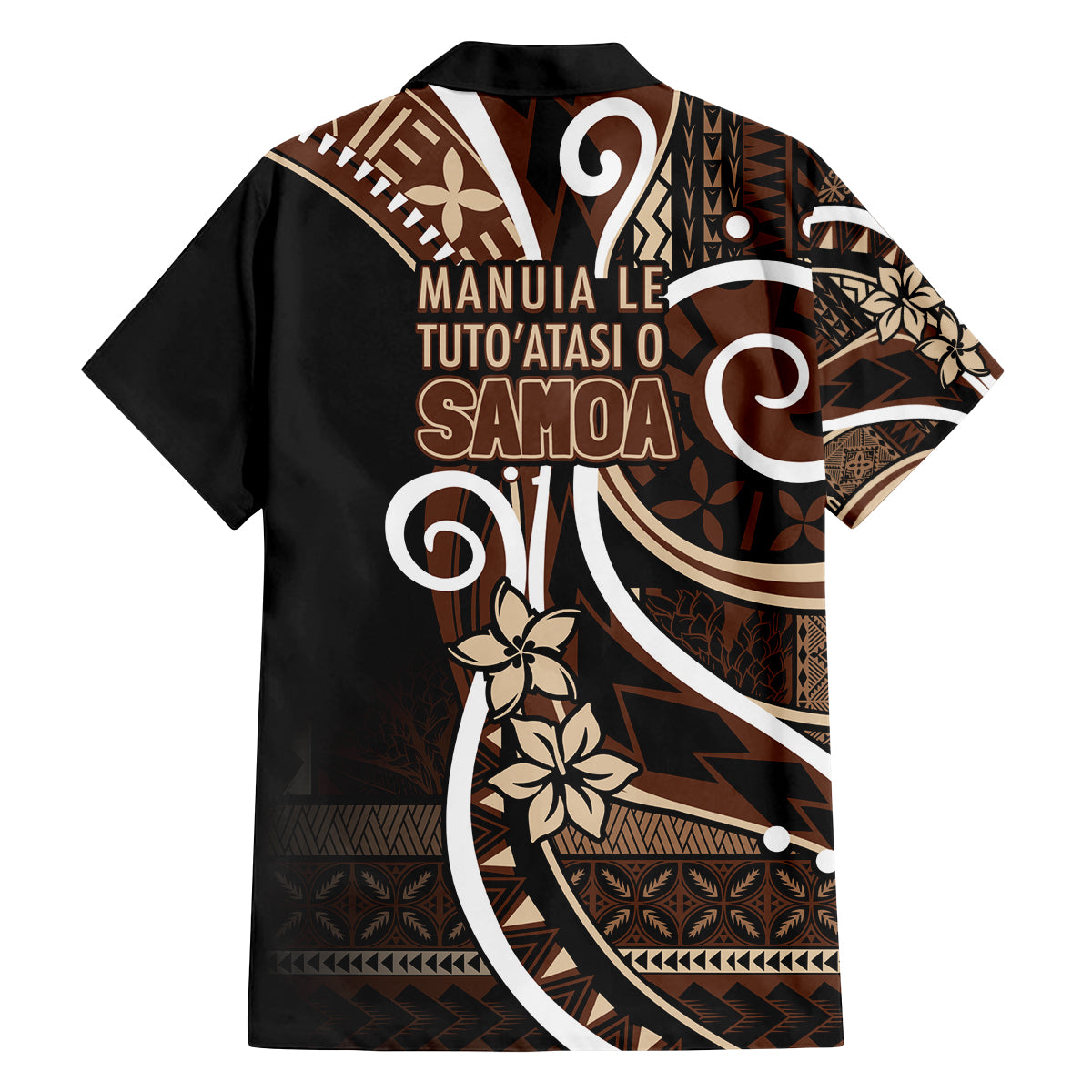 Samoa Siapo Classic Motif Family Matching Off The Shoulder Long Sleeve Dress and Hawaiian Shirt Manuia le tutoatasi o Samoa Independence Black Style LT7 - Polynesian Pride