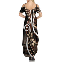 Samoa Siapo Classic Motif Family Matching Summer Maxi Dress and Hawaiian Shirt Manuia le tutoatasi o Samoa Independence Black Style LT7 - Polynesian Pride