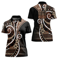 Samoa Siapo Classic Motif Women Polo Shirt Manuia le tutoatasi o Samoa Independence Black Style LT7 - Polynesian Pride